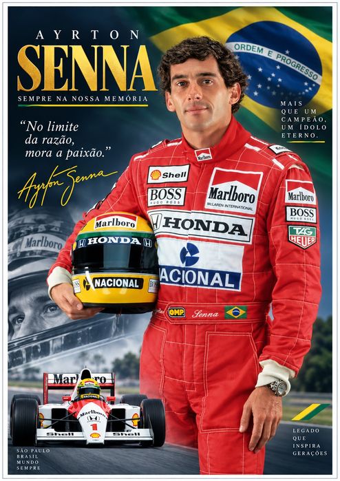 Lote 6 mini Posters Ayrton Senna