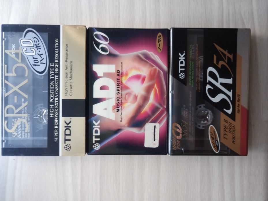 Рідкісні аудіокасети TDK JDM Японія (SR-X 54, AD1 60, SR 54)-Лот 3 шт. ЗАПЕЧАТАНІ / NEW