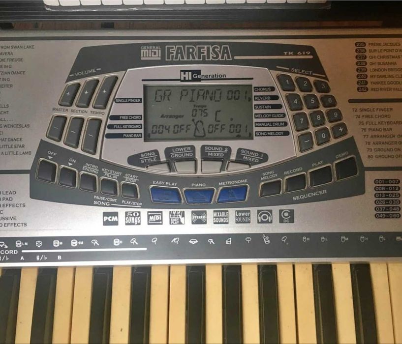 teclado farfisa para venda com manual de instrução incluso