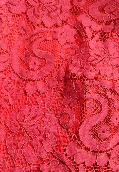 Koronkowa sukienka mini czerwona Dorothy Perkins krótki rękaw