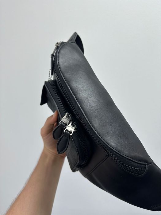 Сумка чоловіча бананка поясна Coach Track Belt Bag Grey/Black