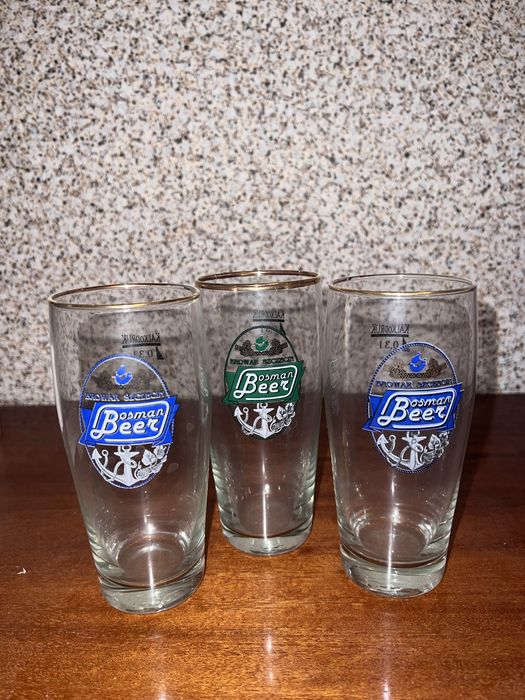 4 szklanki, Bosman beer, browar Szczecin 0.3 l