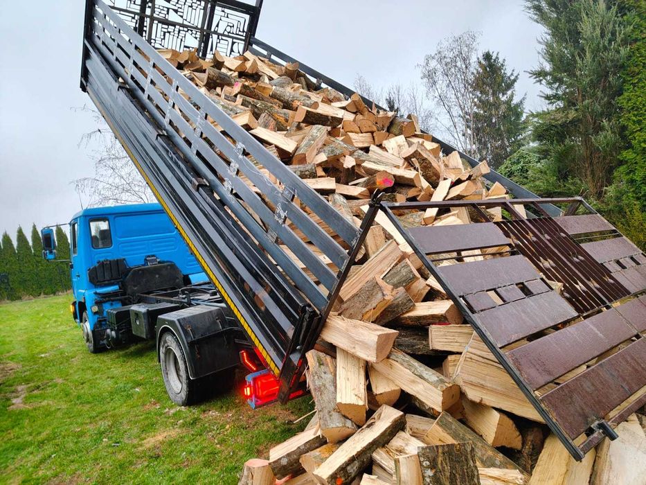 Drewno Opałowe Kominkowe Buk Grab Sezonowany Transport