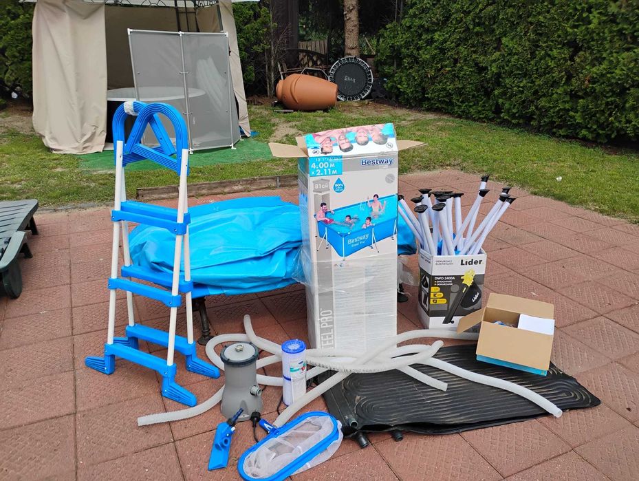 Basen stelażowy + akcesoria