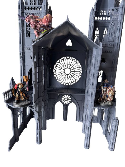 Imperialna Katedra - gotycka ruina (front), druk 3D do gier bitewnych