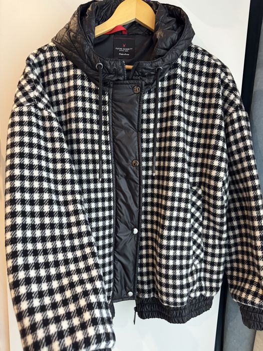 Куртка бомбер з пальтової тканини