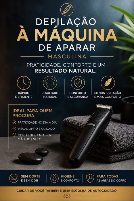 Depilaçao masculina : Maquina de aparar , cera e laser .