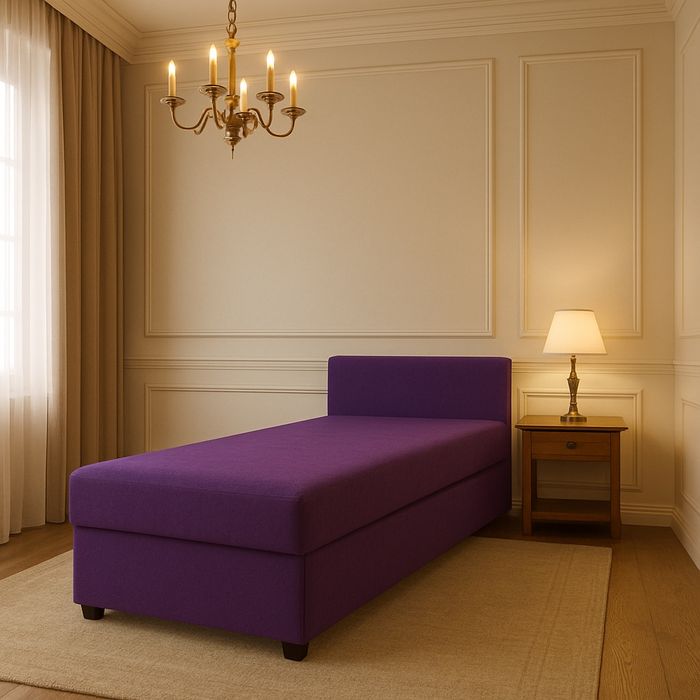 Łóżko , Tapczan  jednoosobowy z pojemnikiem i zaglowiiem