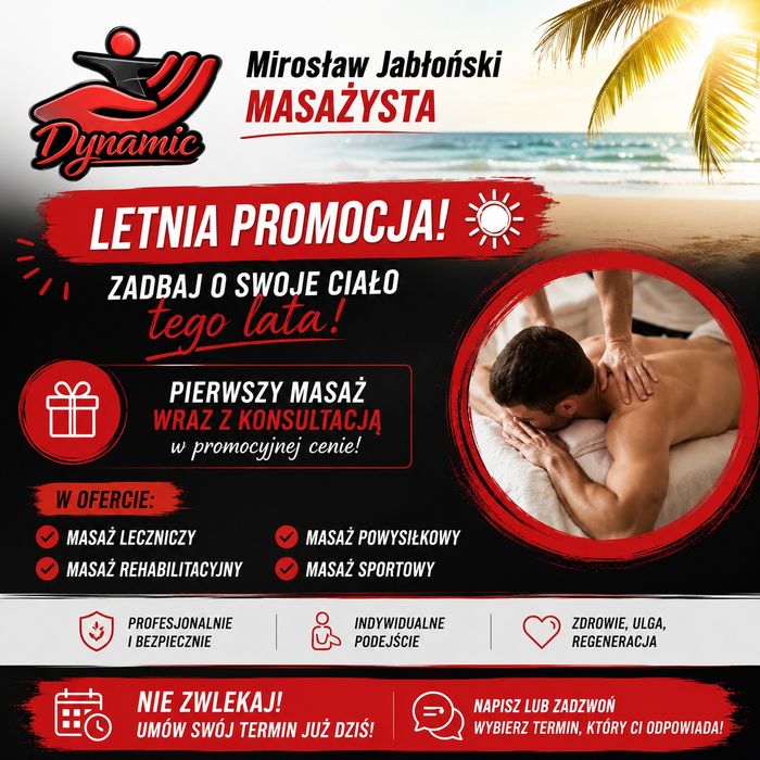 Masaż z dojazdem do domu (120zł-1h)