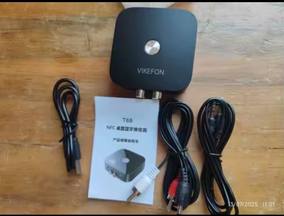 Bluetooth 5.4 аудіоприймач VIKEFON NFC AUX RCA,Вбудований аккумулятор