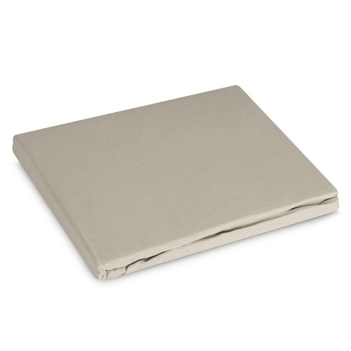 Prześcieradło z gumką 220x200 Basic beżowe jednobarwne na wysoki materac 30 cm