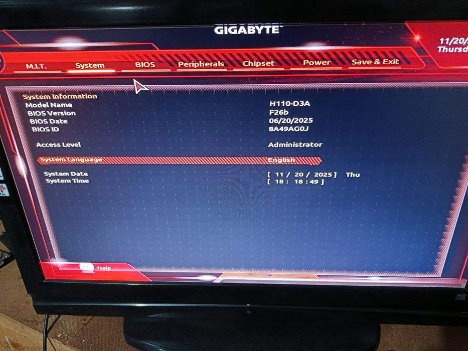 Motherboard gigabyte h110-d3a + celeron g3930