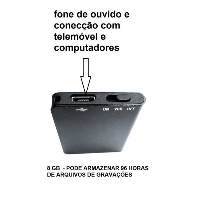 GRAVADOR 8 GB MULTIFUNCIONAL COM CANCELAMENTO DE RUÍDO INTELIGENTE