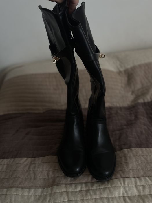 czarne kozaki do kolan wf 37,5 24cm