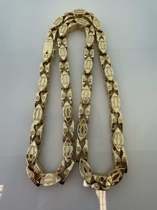 Złoty łancuszek Cartier pr.585 Nowy 210,8g/70cm(8028)