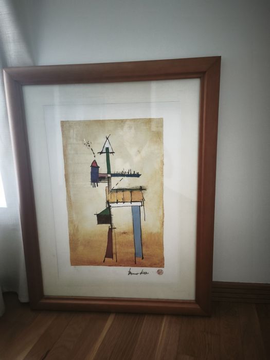 Quadro / Gravura Abstrata "Die Spur" – Artista Bruno Haas (Com Moldura)