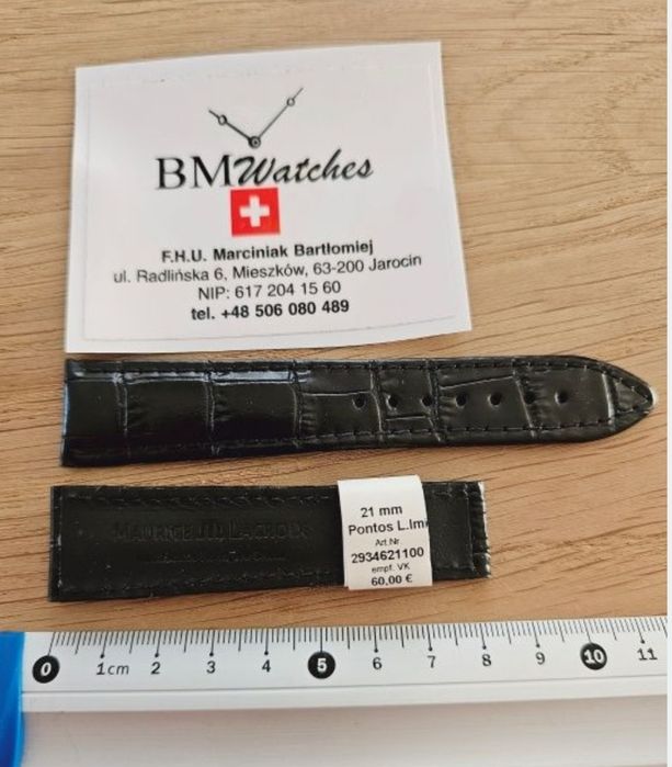 Maurice Lacroix oryginalny pasek ze skory naturalnej 21mm