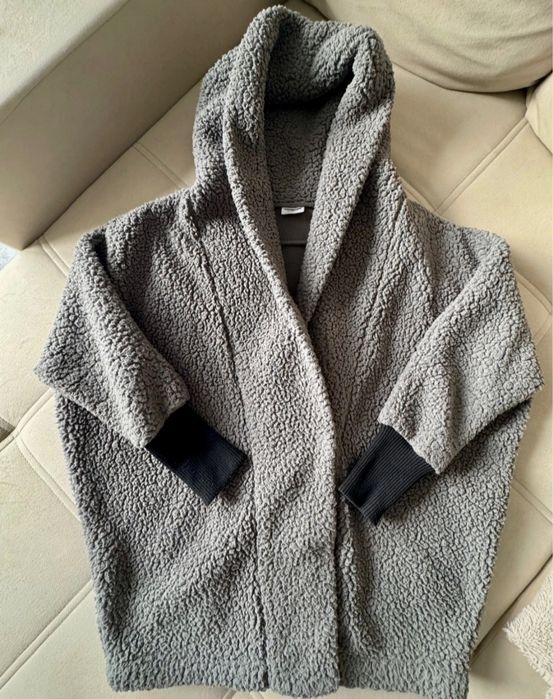 Noisy May płaszcz damski rozmiar XS 34 szary teddy