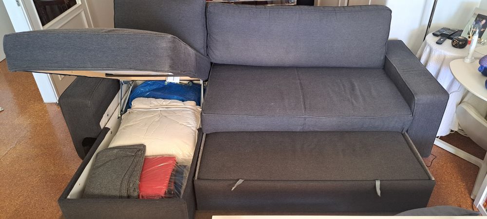 Sofá cama + 3 lugares + chez-longue