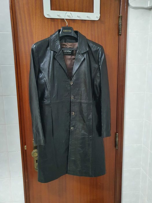 Casaco comprido senhora em pele genuína