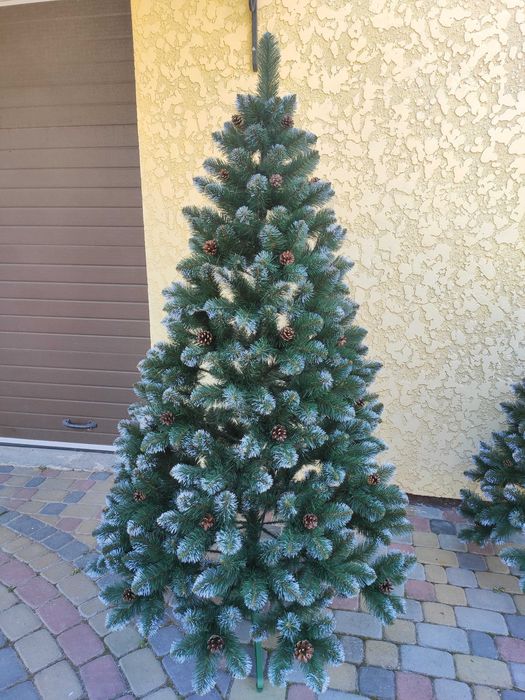 елка искусственная элитная с шишкой литая премиум сосна заснеженная