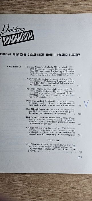 ,,Problemy kryminalistyki " Praca zbiorowa