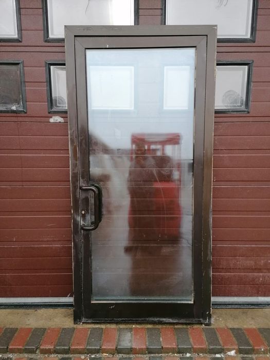 Drzwi aluminiowe przeszklone 107x224 brązowe DOWÓZ CAŁY KRAJ