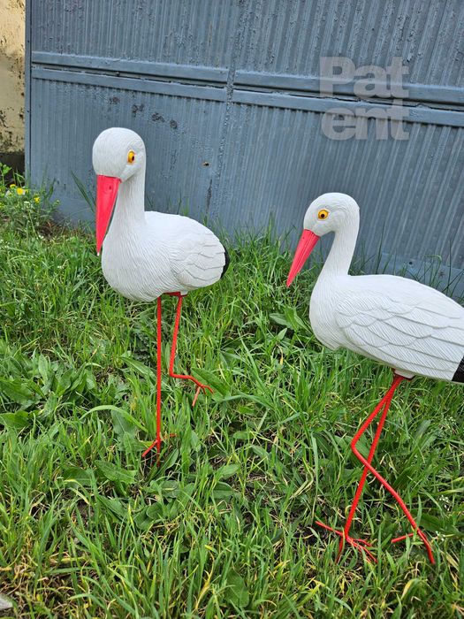 Figurki bocian bociek do ogrodu dekoracja działka ozdoba 2 szt.