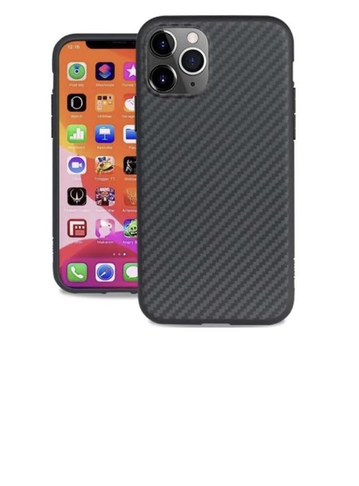 Бампер чехол противоударный Evutec iPhone 11 Pro с магнитом карбон