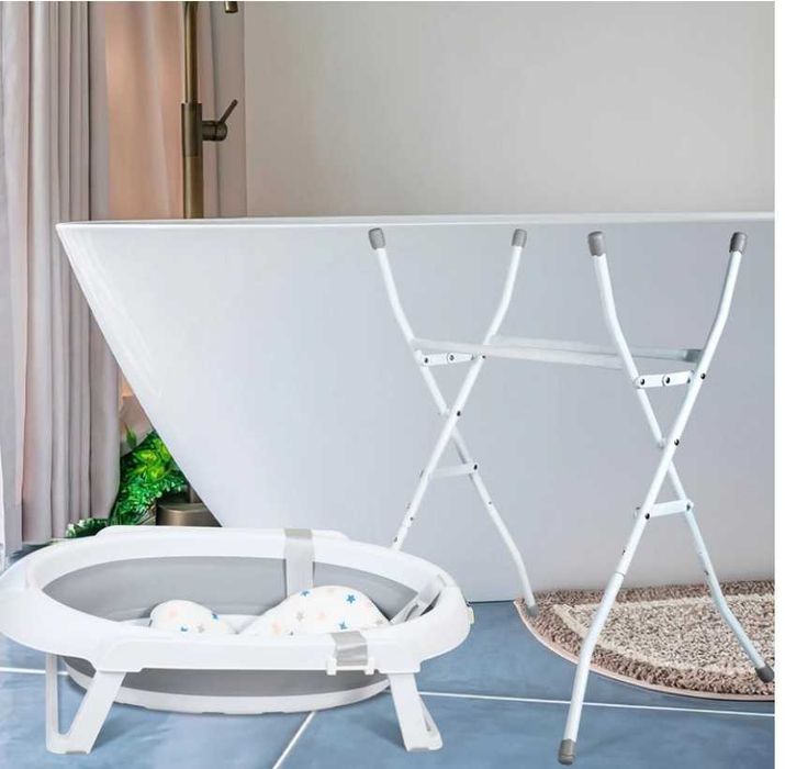 Banheira dobrável para bebê, adequada para 0 a 6 anos, com suporte, portátil,