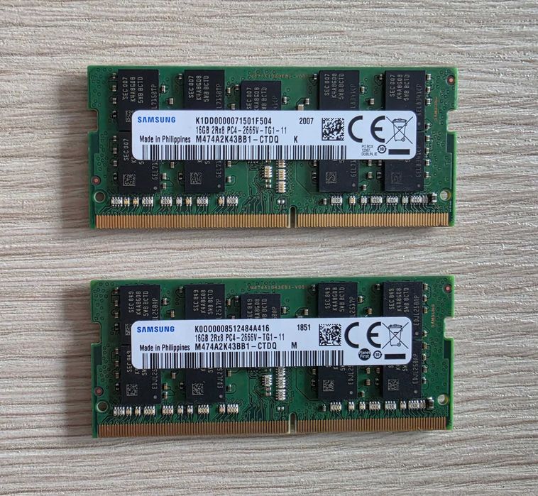 Samsung 32GB (2x16GB) 2666 MT/s pamięć RAM DDR4 SODIMM do laptopa 2Rx8 dual RANK
