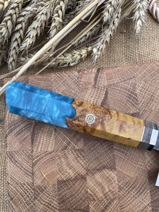 Кований кухонний шеф ніж з сталі N690 60-61hrc ручна робота, 3d гібрид