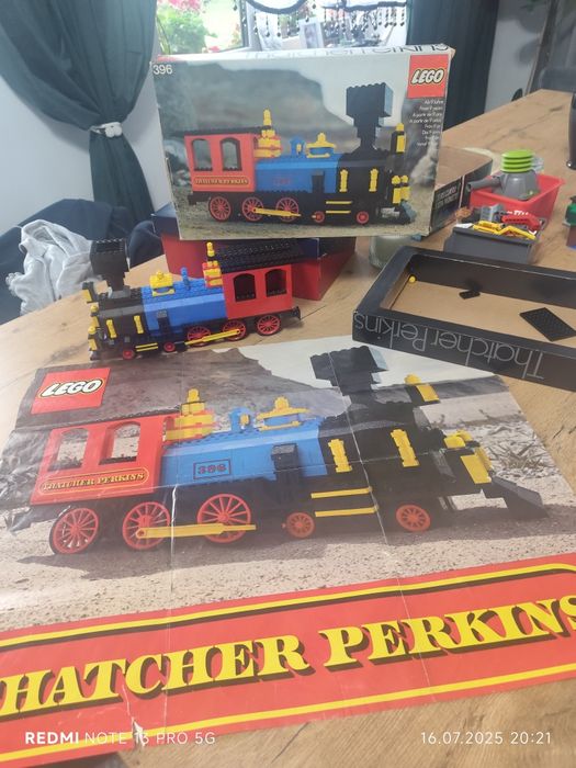 lego Thatcher Perkins Locomotive 396 z 1976 r karton instrukcja