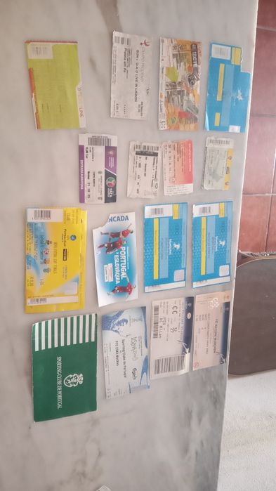 Conjunto de 14 Bilhetes Antigos de Futebol/Futsal/Outros