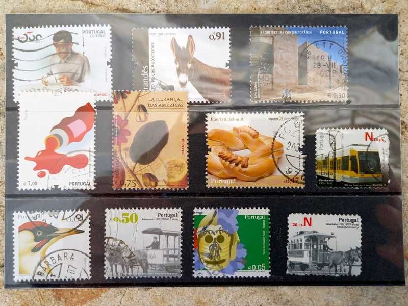 11 Selos usados de Portugal Continental
