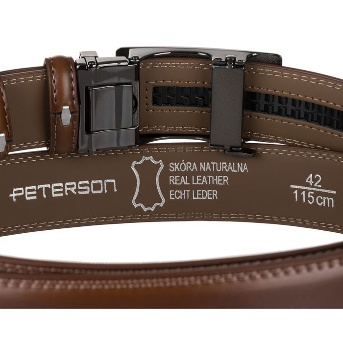 pasek męski z automatyczną klamrą wykonany ze skóry naturalne