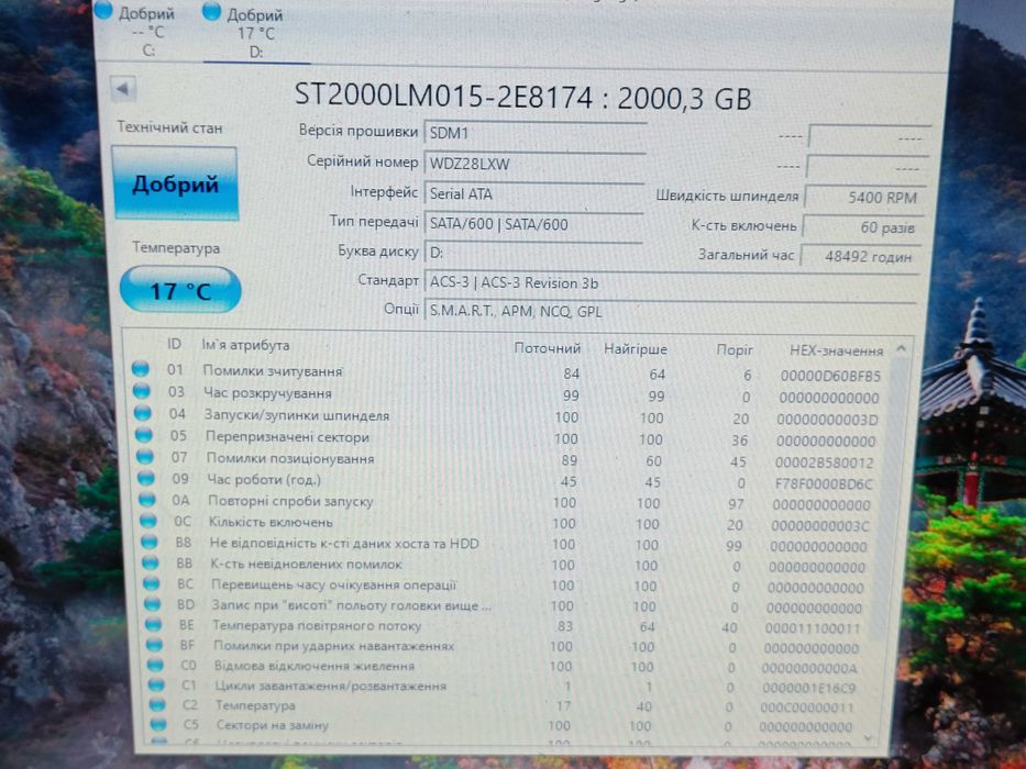 Hard Disk HDD диск 2.5 Seagate 2TB BarraCuda до ПК, НОУТА або PS