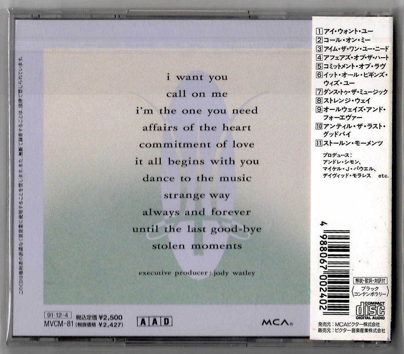Jody Watley - Affairs Of The Heart - CD OBI JAPAN