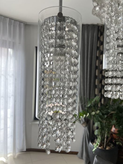 Żyrandol lampa wisząca trzy małe lampki krtształki