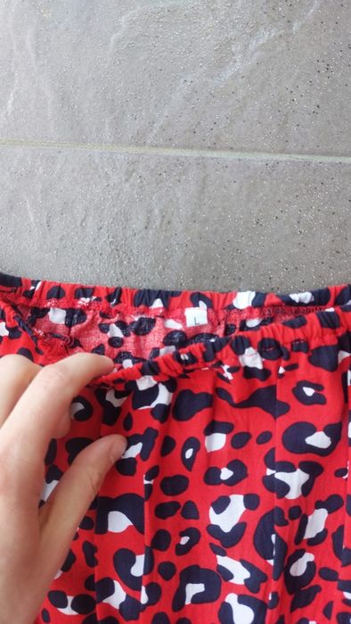 Sukienka mini falbanka cętki panterka L 40