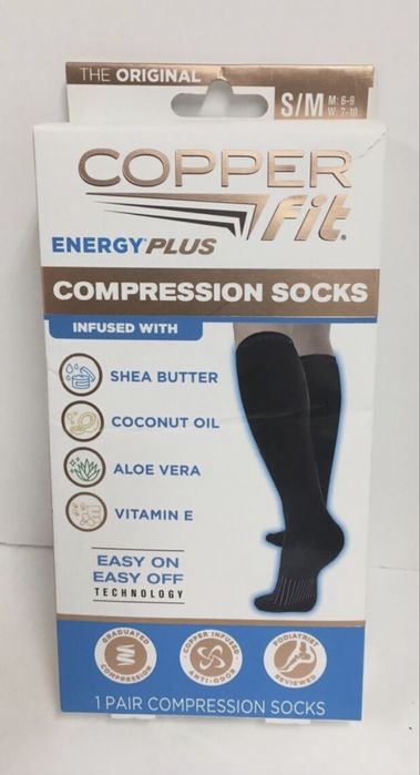 Copper Fit compression socks 1 PAIR S/M. M6-9/ W 7-10