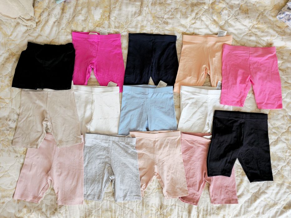 Paczka 14 szt krótkie spodenki szorty kolarki basic H&M 110 kolorowe