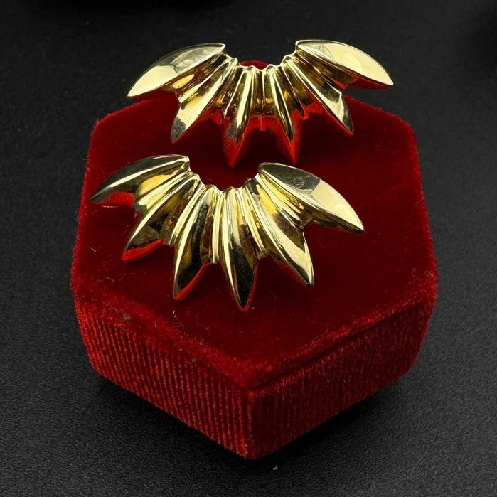 Złote Kolczyki Wachlarz Wkrętki Próba 585 Waga 3.31g (J)