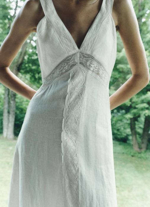 Льняное платье zara