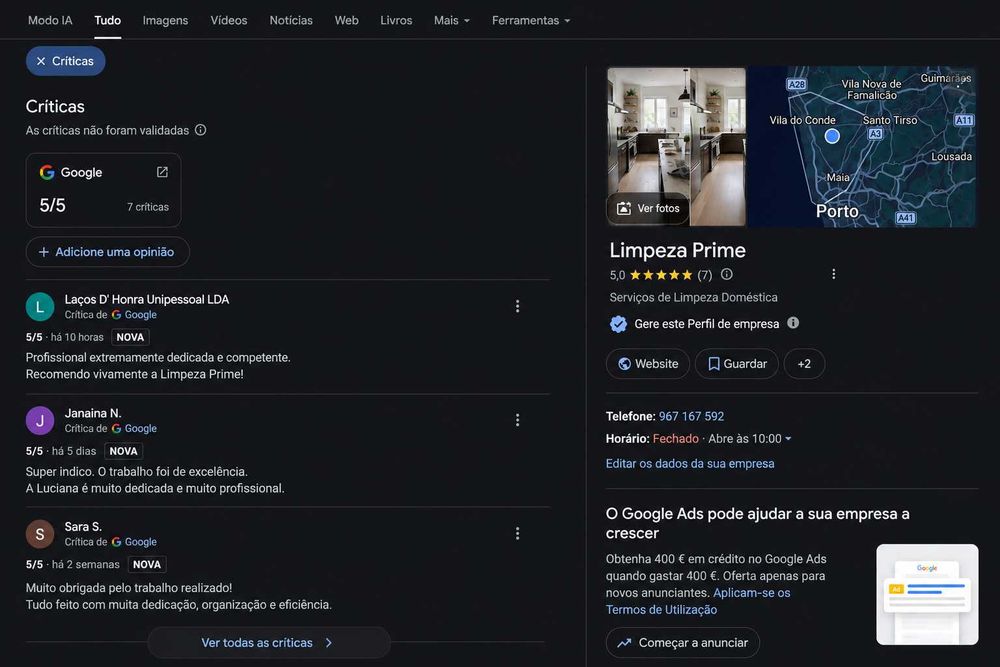 Serviços de Limpeza/Passa ferro