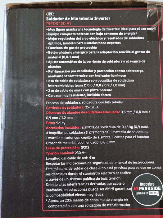 Máquina de soldar eléctrica a fio Parkside