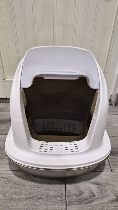 Caixa areia gatos Premium - PawHut XL aço inoxidável
