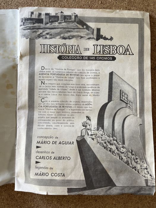 caderneta cromos historia de lisboa