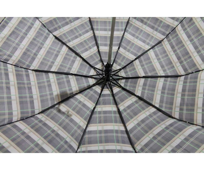 Зонт полуавтомат 10 спиц антиветер карбон клетка женский зонт мужской