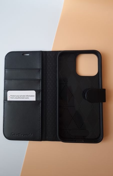 Etui Portfelowe TUCCH do IPhone 15 Pro Max 6,7 czarny, RFID